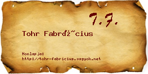 Tohr Fabrícius névjegykártya
